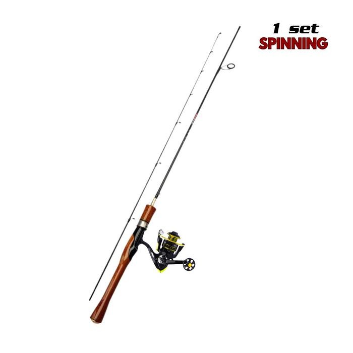 [ REDY ] 1 Set Paket Joran Pancing Lure Spinning Power Action Ultralight Fishing Reel Pancing