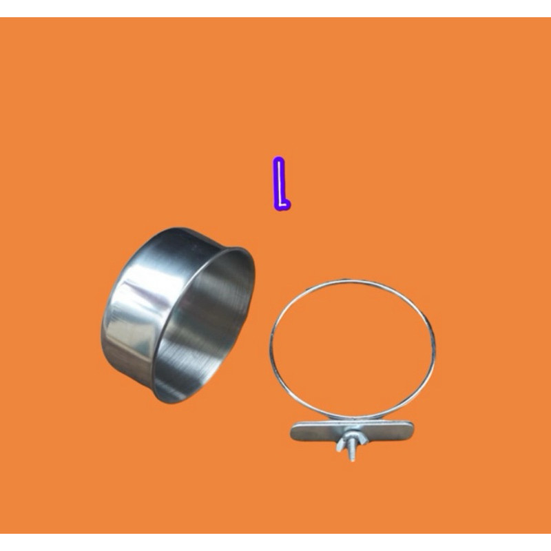 Mangkok L Tempat Makan Minum Stainless Size Burung Nuri Bayan Kakatua Jambul Kuning Raja Macaw