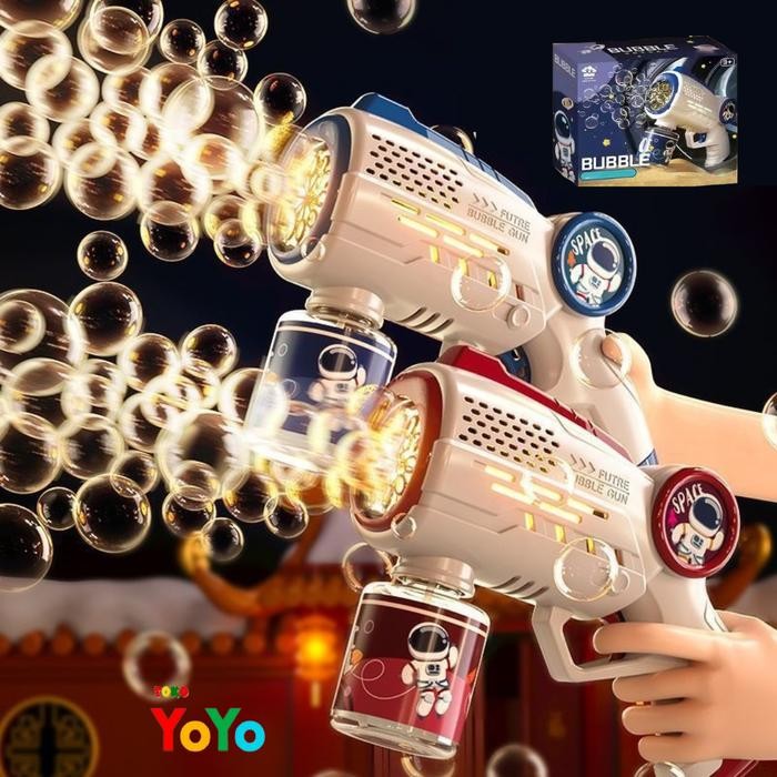 Mainan Anak Gelembung Bubble Sabun Otomatis Besar Pistol Bubble Machine Balon Banyak