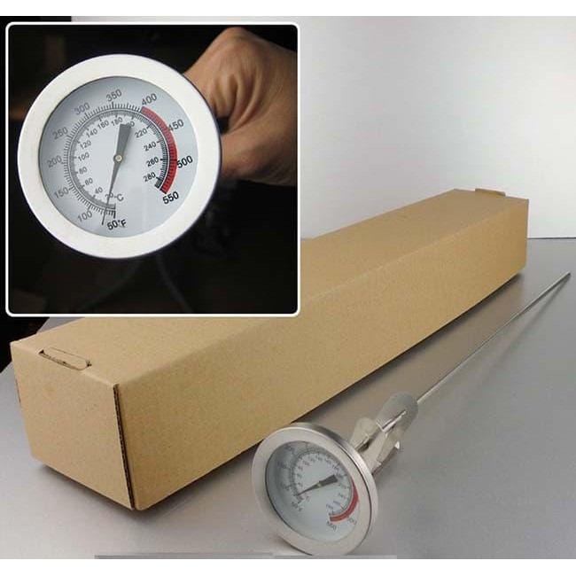 Frying Thermometer 40Cm Ukur Suhu Minyak Air Stainless Steel Analog 40