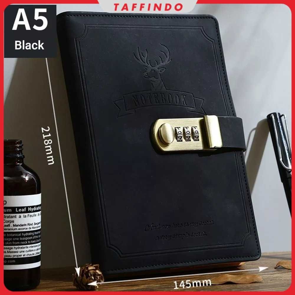 

TODDI Buku Jurnal Leather Notebook Diary 80GSM 265 Halaman with Lock - TD-A5