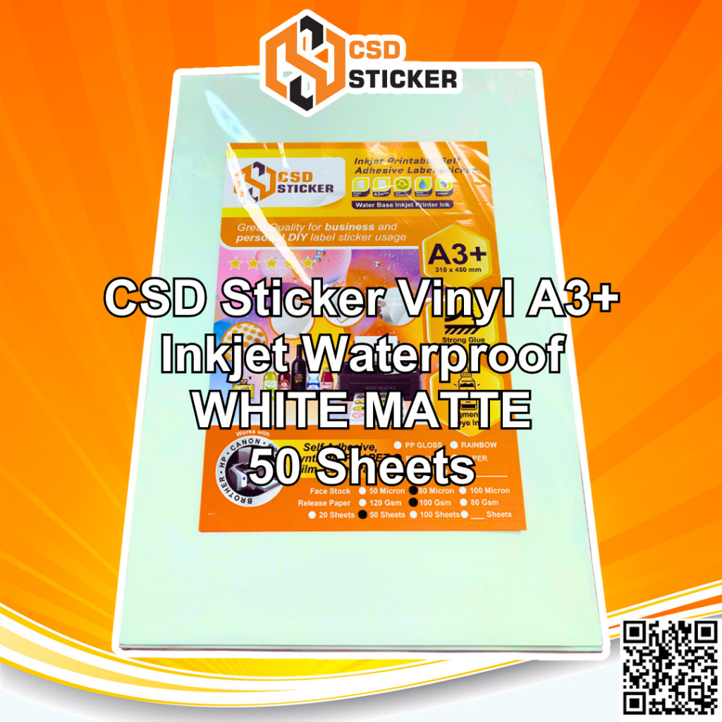 

Clearance Sale CSD Sticker Vinyl Print Inkjet A3+ Stiker Label Waterproof Anti Air - Mix