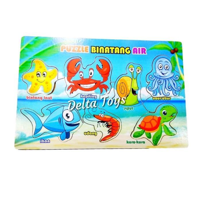 APE / mainan edukasi- puzzel kayu hewan air, MAINAN ANAK PAUD TK