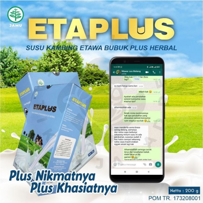 

(Expert) ETAPLUS SUSU BUBUK KAMBING ETAWA PLUS HERBAL SUSU HERBAL PELANCAR ASI ORIGINAL BPOM