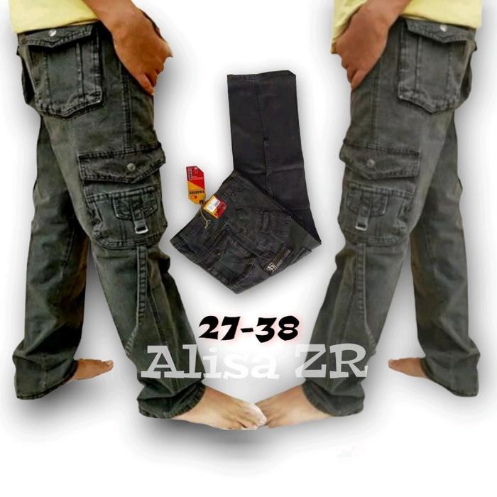 CELANA PANJANG PRIA CARGO SEMI JEANS / CELANA CARGO PANJANG PRIA TAKTICAL TEBAL