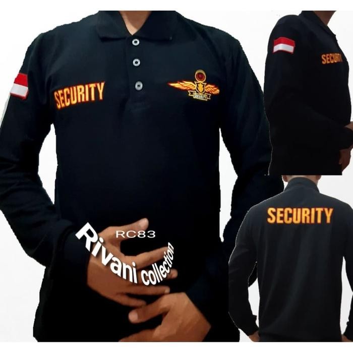 TERBARU Kaos security lengan panjang logo wings-kaos security-baju security