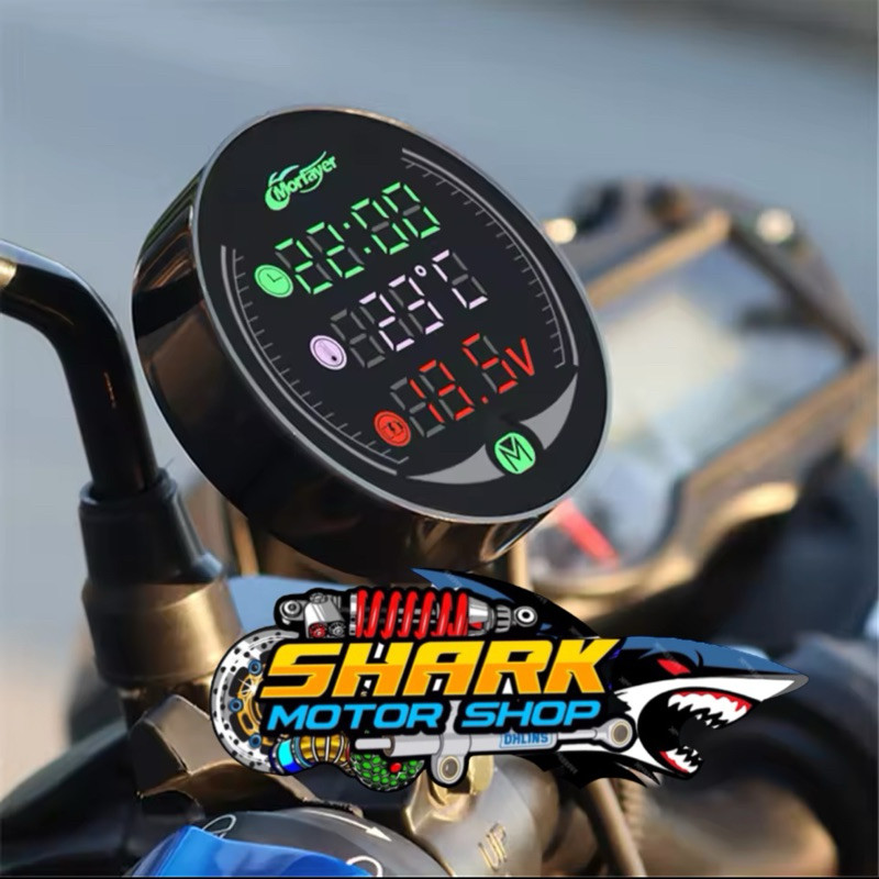 voltmeter 3in1 wateroof bulat tipis Jam--Voltmeter 12V