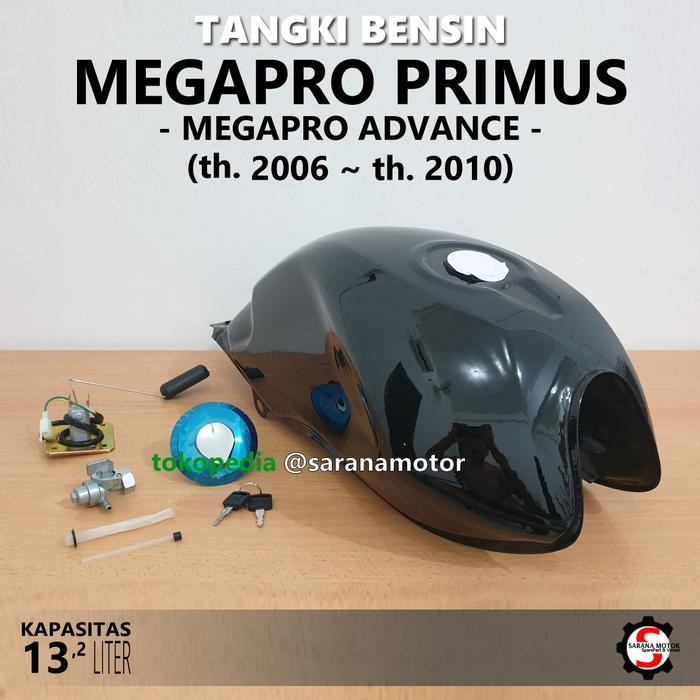 HRG DISKON Tangki Bensin Tengki Motor MegaPro New PRIMUS 2006, Hitam, Tebal