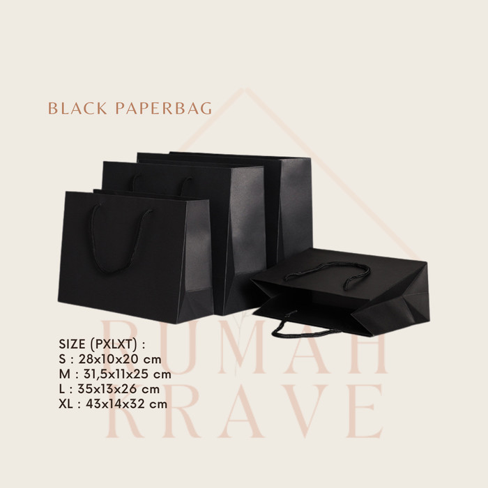 

Happy- RUMAH KRAVE - Black Paperbag Hitam Horizontal Elegan