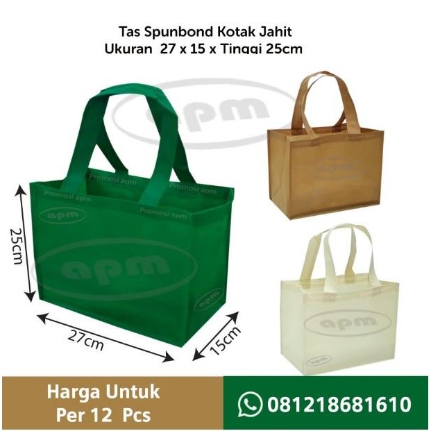 

gema.gemilang Tas Spunbond Jahit Kue Brownies Ukuran 27x15x25cm