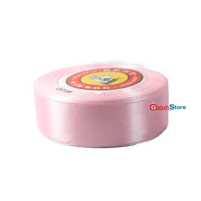 

Pesta- Pita Kain Satin Polos 1 inchi - Pink Muda 4