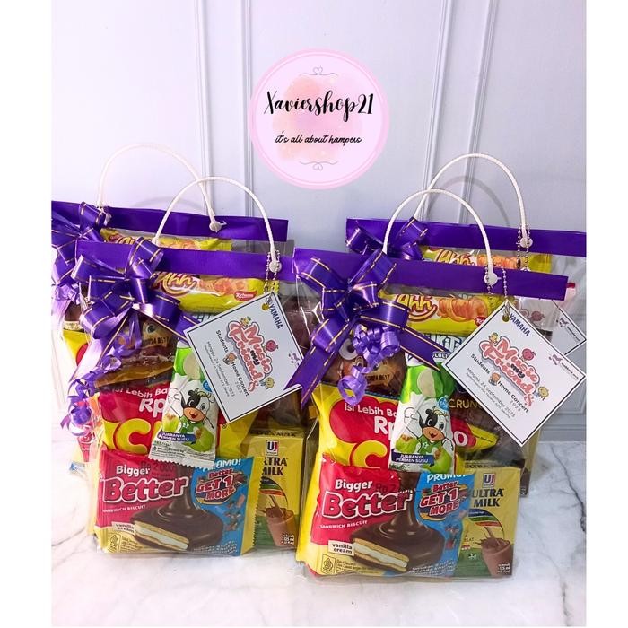 

Pesta- paket snack ulang tahun murah komplit kemasan pita cantik / Goodie bag
