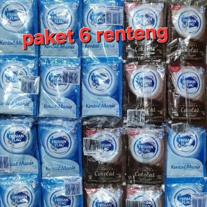 

Paket 6 renceng Susu kental manis frisian flag sachet