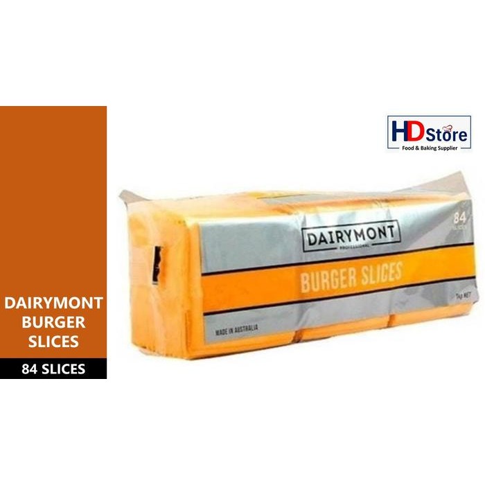 

BARANG TERLARIS DAIRYMONT RED CHEDDAR CHEESE KEJU BURGER SLICE 1 KG - 84 SLICES