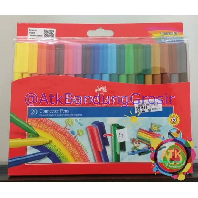 

CONNECTOR PEN FABER CASTELL 11200A 20 WARNA COLOURS SPIDOL CRAFT