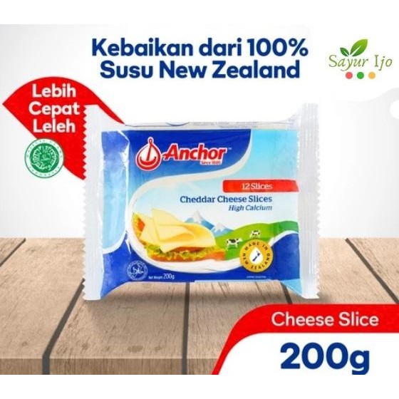 

BARANG TERLARIS ANCHOR Cheddar Cheese 200 Gram / 12 Slices Butter Keju Mentega Asli NZ