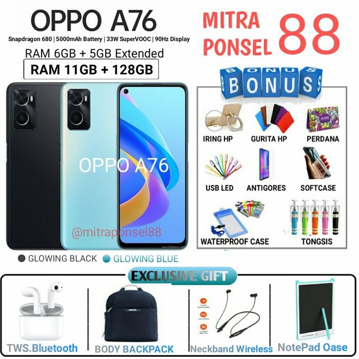 Gadgetra- Oppo A76 Ram 6/128Gb Oppo A76 Ram 11/128Gb Garansi Resmi Oppo