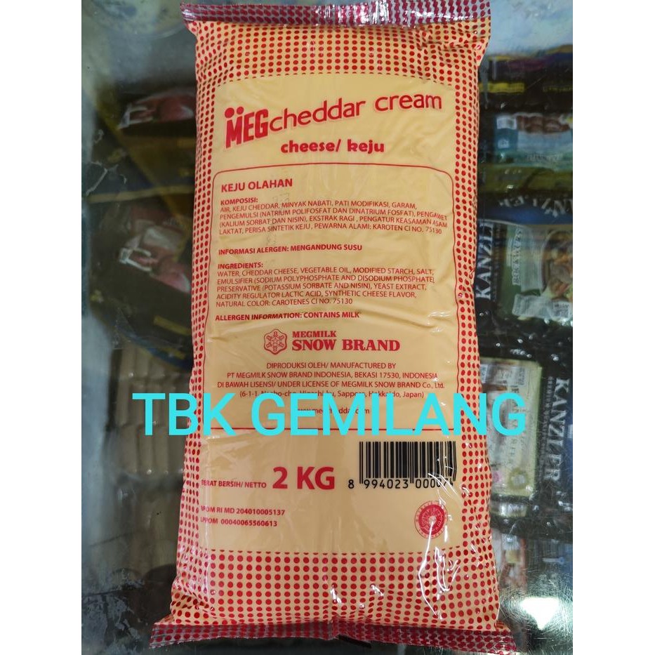 

BARANG TERLARIS Meg cheddar cream cheese 2 kg & 1 kg keju