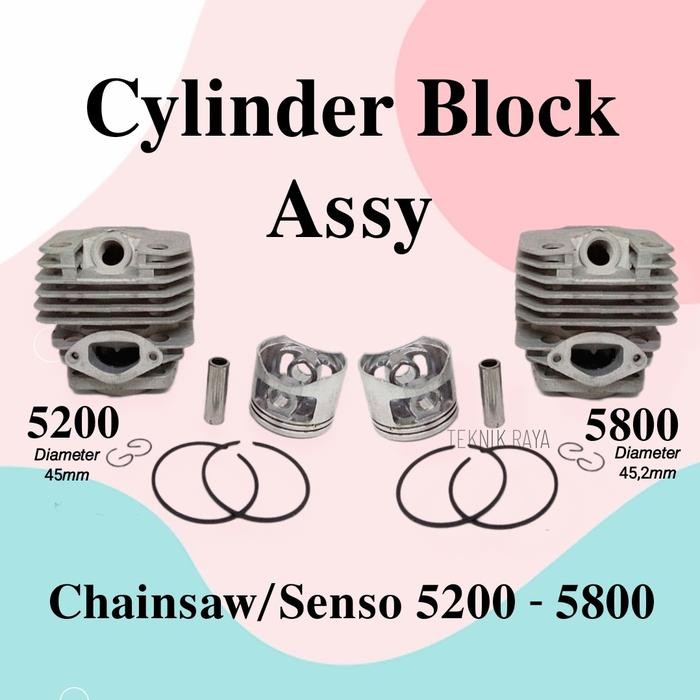 CYLINDER BLOK CHAINSAW 5200 SILINDER BLOK SEHER SEKER SENSO SINSO 5200