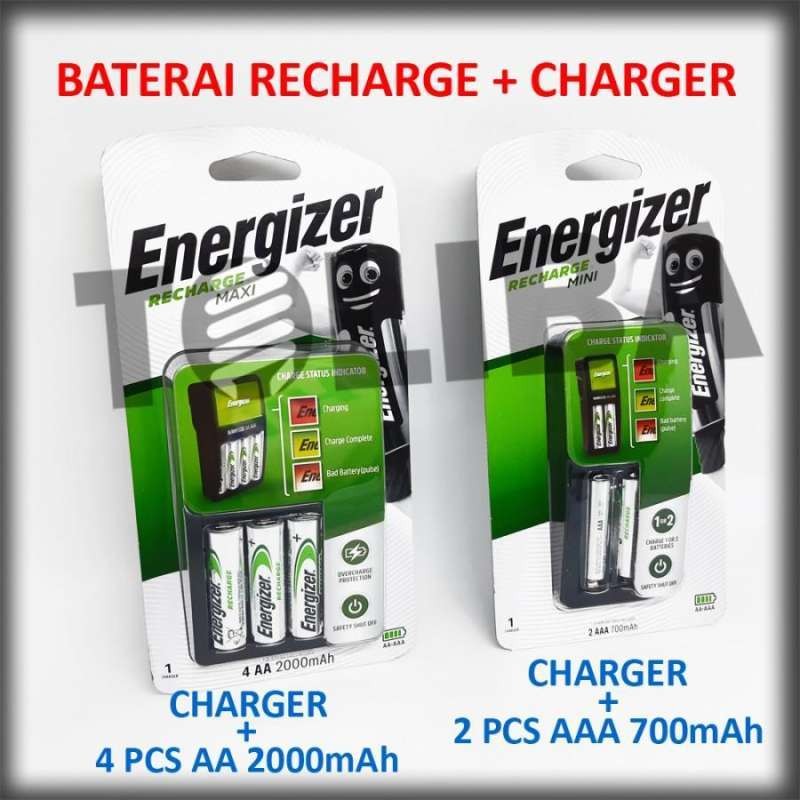 Alat Baterai Charger Energizer/Battery Recharge Aa 2000Mah Aaa 700Mah Promo