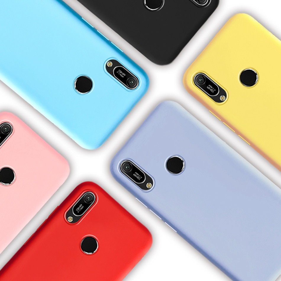 Candy Color Silicone Case For Huawei Y6 Y7 Pro Prime 2019 Y6 Y7 Y5 2018 Honor 7C 7A Pro 8A 8C 8X
