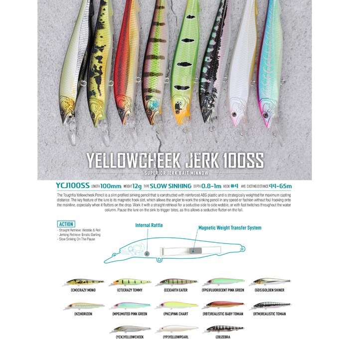Promo Terbatas Lure Toughfia Yellowcheek Jerk 70Mm/6G - 100Mm/12G By Bone Casting Sinking Minnow