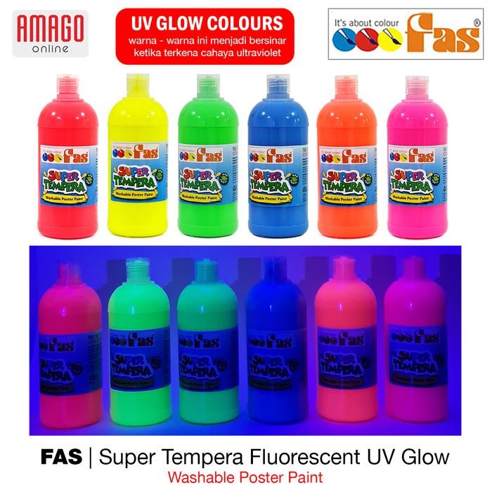 

Fas - Super Tempera Fluorescent Uv Glow Paint - 500 Ml - Pilih Warna