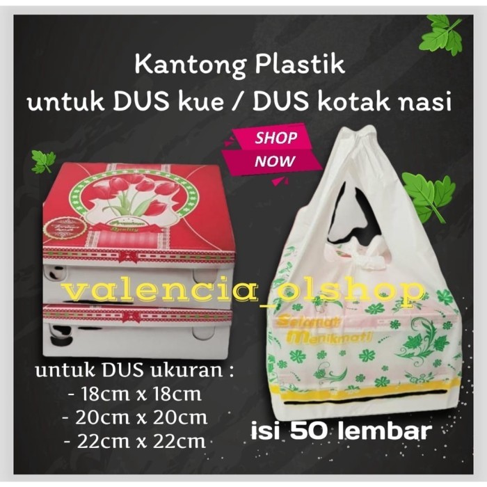 Terlaris Kantong Plastik Untuk 2 Dus Box Nasi Makanan 18x18 , 20x20