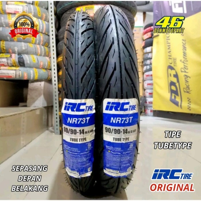 BAN LUAR MOTOR MATIC [ IRC ] NR73T 80/90 & 90/90 RING 14 TUBE TYPE /