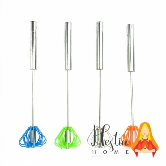 JTTOP" HAND MIXER KOCOKAN TELUR MANUAL STAINLESS STEEL AUTOMATIS UKURAN BESAR