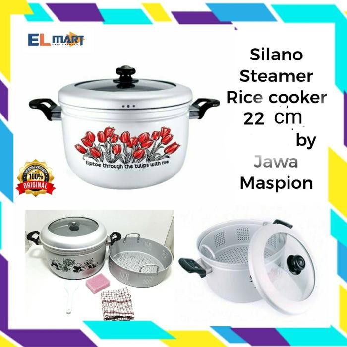 Maspion Panci Kukusan 22cm Silano Steamer Rice Cooker 22cm Alumunium