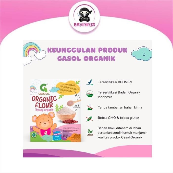 

Ready Stock Gasol Tepung Organic Mpasi Bubur Bayi Organik 200 G Cod