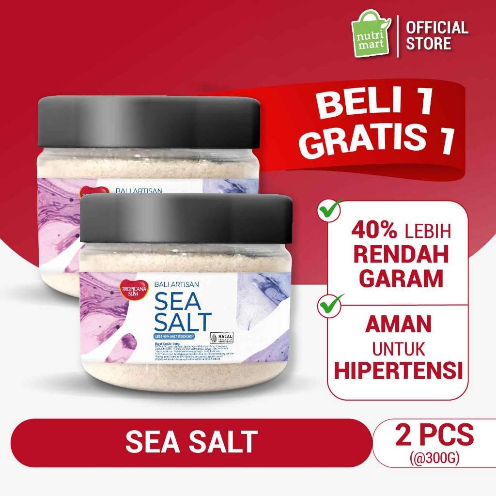 

BUY 1 GET 1 - Tropicana Slim Bali Artisan Sea Salt 300 gram - Garam Bali Rendah Natrium