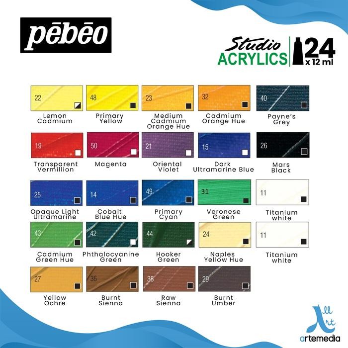 

Cat Akrilik Pebeo Studio Acrylic Paint 24X12Ml Tube Set #Gratisongkir