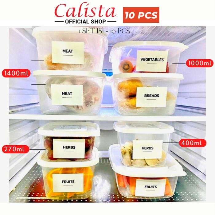 TOPLES CALISTA PREMIUM SET FOOD CONTAINER KULKAS WADAH KOTAK PLASTIK