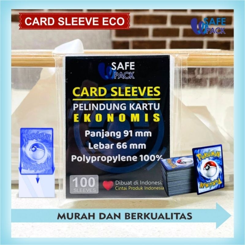 

SafePack Eco Sleeve 66x91mm 100ct Sleeves Kartu TCG Photocard Anti Gores Isi 100pcs Pokemon Magic