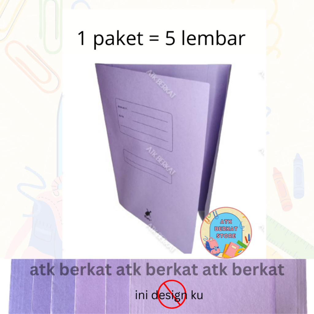 

[5 pcs] Map folder Kertas stopmap buffalo Biola 5002 tanpa Snel WARNA UNGU