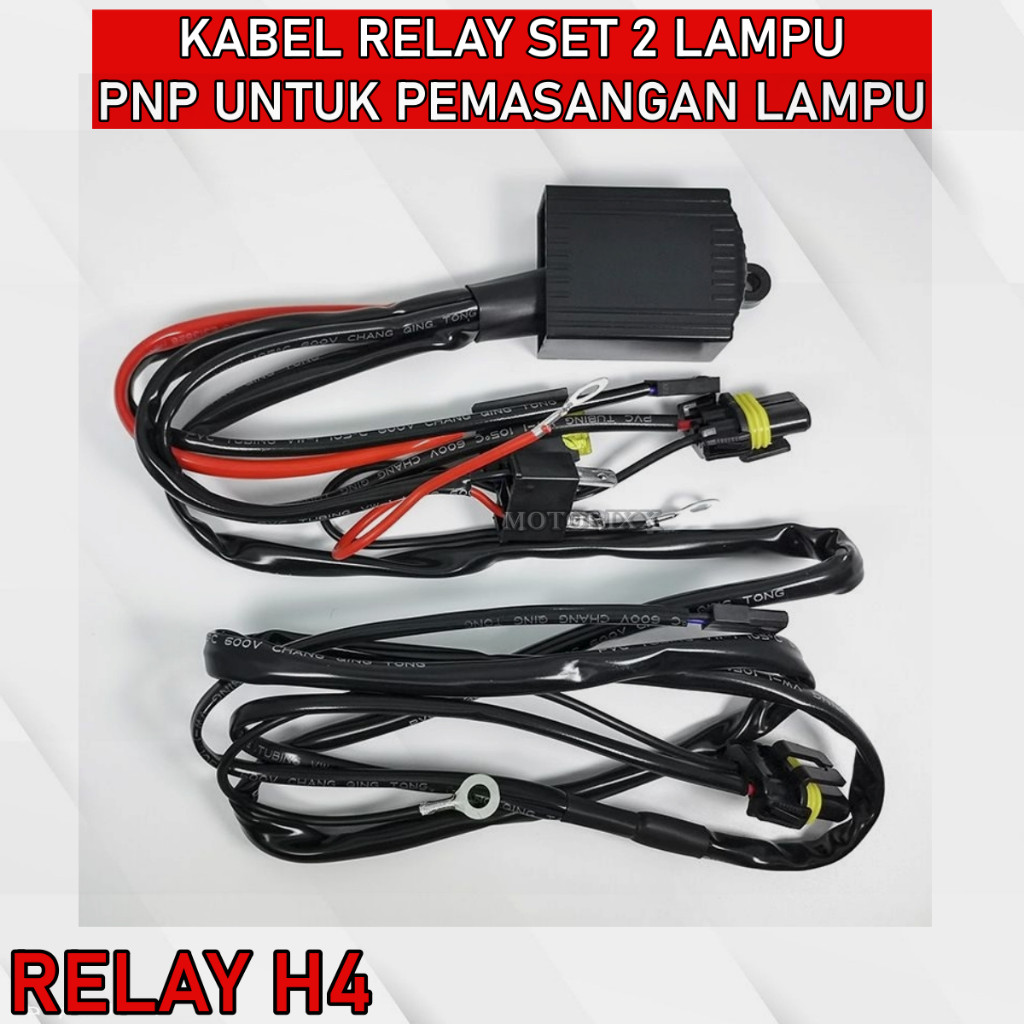 KABEL RELAY BILED RELAY SUPER 2 BILED KABEL RELAY HID 2 LAMPU RELAY MOTOR MOBIL 2 LAMPU RELAY H4