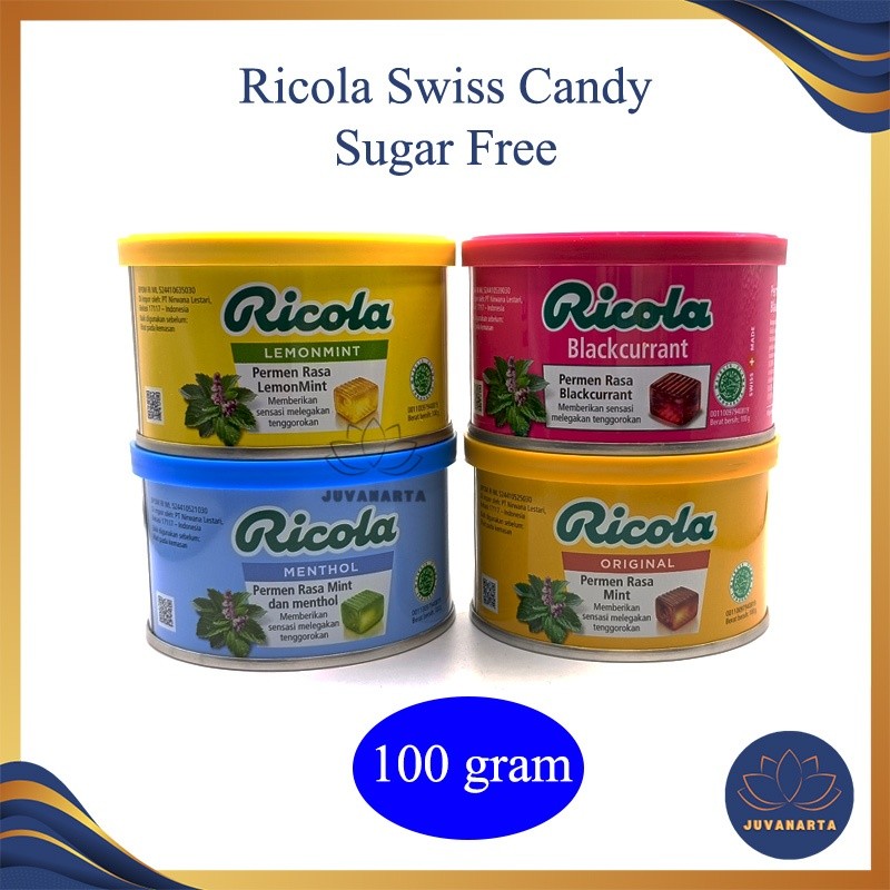 

Permen Ricola Swiss Candy Aneka Rasa Menthol Lemon Mint Original Herb Blackcurrant Sugar Free 100 Gr