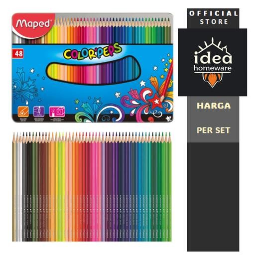 

Pensil Warna Set 48 Warna Segitiga Maped Colorpeps 832058 Metal Box