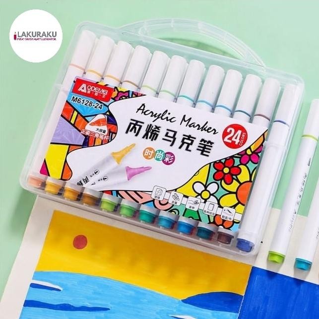 

Odemei Acrylic Marker Set Spidol Akrilik 24 Warna M6128-24