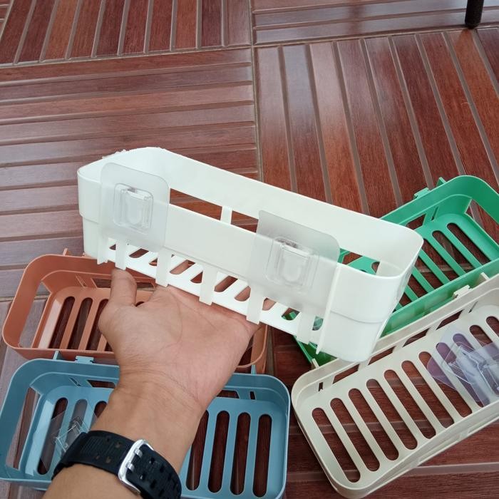 Terlaris Rak Plastik Kotak Tempel / Dinding Kamar Mandi / Dapur Keramik / Sabun
