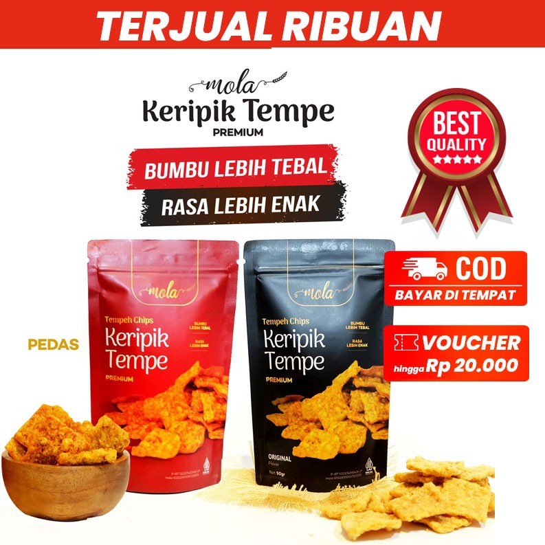 

Mola Keripik Tempe 50 gr Camilan Snack Halal