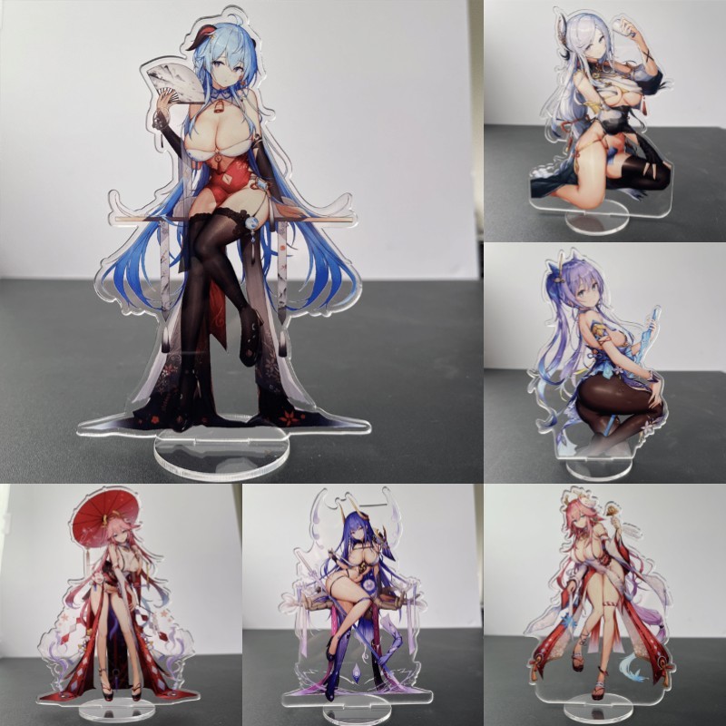 Anime Populer Genshin Impact Raiden Shogun Diy Cosplay Akrilik Figur Seksi Hutao Yae Miko Mainan Mod