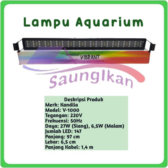 PREMIUM Lampu Aquarium Aquascape KANDILA VIBRANT V 100 Cm 3 Mode UV A dan B