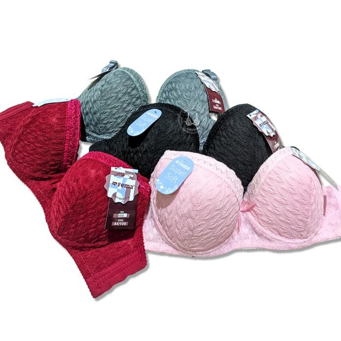PREMIUM Bra pakai kawat Jumbo cup C Bh Fema 5528 Fema 6608 211 bra brukat Busa sedang Kait 3 Size 36