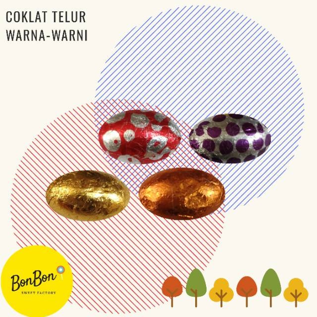 

Coklat Telur Warna Warni / Cokelat Telor / Colorful Chocolate 250 Gram