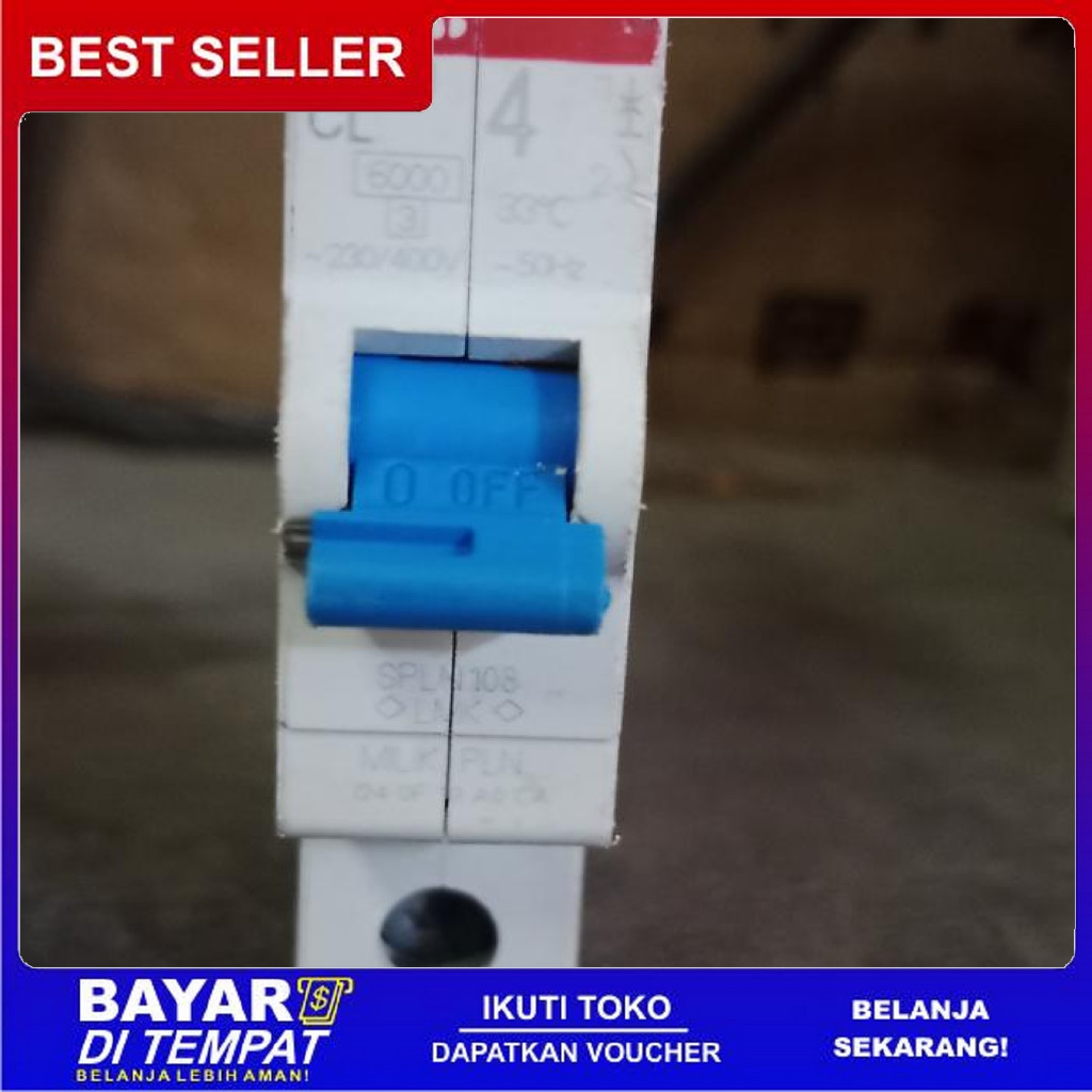 FREE ONGKIR MCB PLN ABB 1PHASE ORIGINAL 4A BISA COD