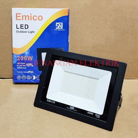 EMICO LAMPU SOROT LED 200W LED FLOOD LIGHT 200 WATT LED TEMBAK OUTDOOR 200WATT