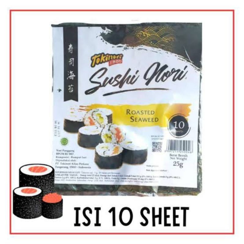 

SUSHI NORI TOKINORI ISI 10 LEMBAR DRIED SEAWEED HALAL